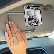 Gift For Father,Custom Photo,Cozy,Upload Full Photo - Custom Photo Drive Safe Daddy Best Dad Ever No 1 Grandpa - Personalized Custom Shaped Acrylic Car Visor Clip
