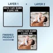 Gift For Father,Custom Photo,Cozy,Upload Full Photo - Custom Photo Drive Safe Daddy Best Dad Ever No 1 Grandpa - Personalized Custom Shaped Acrylic Car Visor Clip