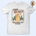 Custom Photo,Art Design,Pet Lovers,Playful,Photo - Colored Pencil  - Custom Photo Colored Pencil Sketch This Human Belongs To - Personalized T Shirt