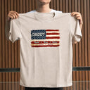 America 250th,Independence Day,Gift For Grandpa,Proud,Custom Text - Stars And Stripes Proud To Be Merica Papa Dad - Personalized Vintage Washed T Shirt