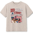 America 250th,Independence Day,Pet Lovers,Playful,Vector - Red White Woof - Personalized Vintage Washed T Shirt