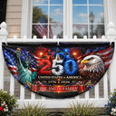 America 250th,Independence Day,Family,Proud,Custom Text - America 250th Anniversary - Personalized Non-Pleated Fan Flag