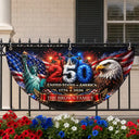 America 250th,Independence Day,Family,Proud,Custom Text - America 250th Anniversary - Personalized Non-Pleated Fan Flag