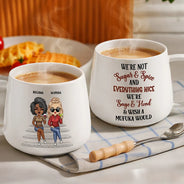 Gift For Bestie, Humorous, Vector - We're Not Sugar And Spice And Everything Nice We're Sage And Hood - Personalized Tapered Mug