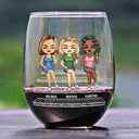 Gift For Bestie,Humorous,Vector - We're Not Sugar And Spice And Everything Nice We're Sage And Hood - Personalized Stemless Wine Glass