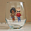 Gift For Bestie,Humorous,Vector - We're Not Sugar And Spice And Everything Nice We're Sage And Hood - Personalized Stemless Wine Glass