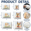 Custom Photo, Art Design, Pet Lovers, Cozy, Photo - Watercolor - Remove BG - Custom Photo Realistic Watercolor Art Portrait Cat Dog Pet - Personalized Pillow
