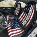 America 250th,Independence Day,Top Market,Family,Proud,Custom Text - American Freedom 250 Years - Personalized Car Seat Cover