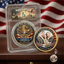 America 250th, Custom Photo, Independence Day, Family, Proud, Upload Full Photo, Custom Text - Custom Photo Family America In God We Trust - Personalized Commemorative Keepsake Coin