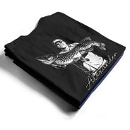 Custom Photo, Fishing, Art Design, Summer, Retirement, Gift For Men, Gift For Yourself, Humorous, Photo - Pencil Sketch - Dark BG - Custom Photo White Pencil Sketch Art O'Fishally Retired - Personalized T Shirt