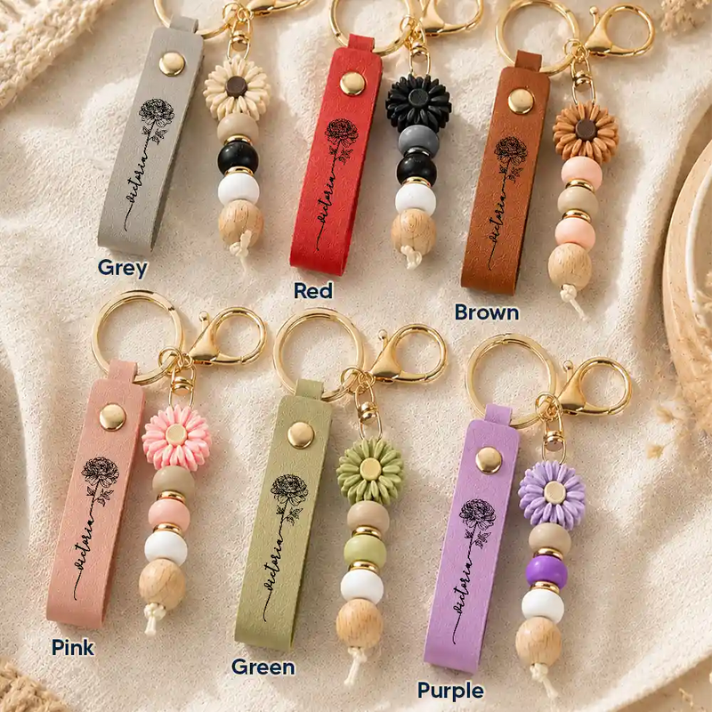 Sentimental, Icon - A True Friendship Is A Journey Without An End - Personalized Leather Beaded Keychain