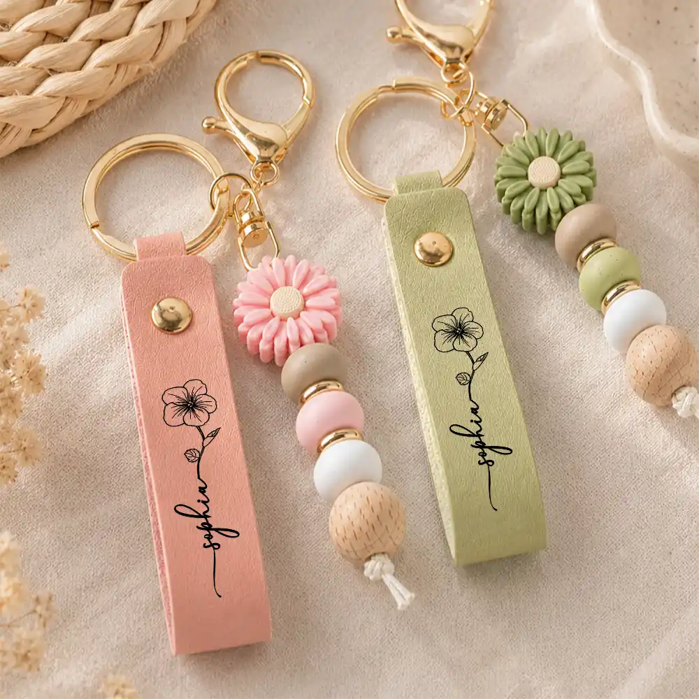 Nurse, Proud, Icon - Nurse Never Forget The Difference That You Make - Personalized Leather Beaded Keychain