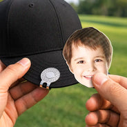 Playful, Custom Photo, Golf, Pet Lovers, Cut-Face Photo - Custom Photo Kid Dog Cat Pet Golf Ball Marker - Personalized Acrylic Magnetic Clip