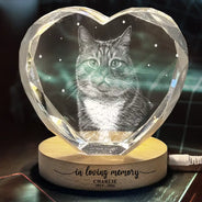 Art Design,Healing,Pet Memorial,Pet Lovers,Memorial,Photo - Pencil Sketch - Dark BG - Custom Photo White Pencil Sketch Art Forever Loved Memorial Dog Cat - Personalized Crystal Heart Shaped Lamp