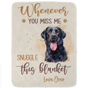 Art Design, Healing, Christmas, Pet Memorial, Pet Lovers, Memorial, Photo - Watercolor - Remove BG - Custom Photo Realistic Watercolor Art Whenever You Miss Me Snuggle This Blanket - Personalized Fleece Blanket, Sherpa Blanket