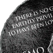 Art Design,Healing,Pet Memorial,Pet Lovers,Memorial,Photo - Pencil Sketch - Dark BG - Custom Photo White Pencil Sketch Art There Is No Greater Earthly Privilege Than To Have Been Loved By A Dog - Personalized Circle Memorial Garden Stone