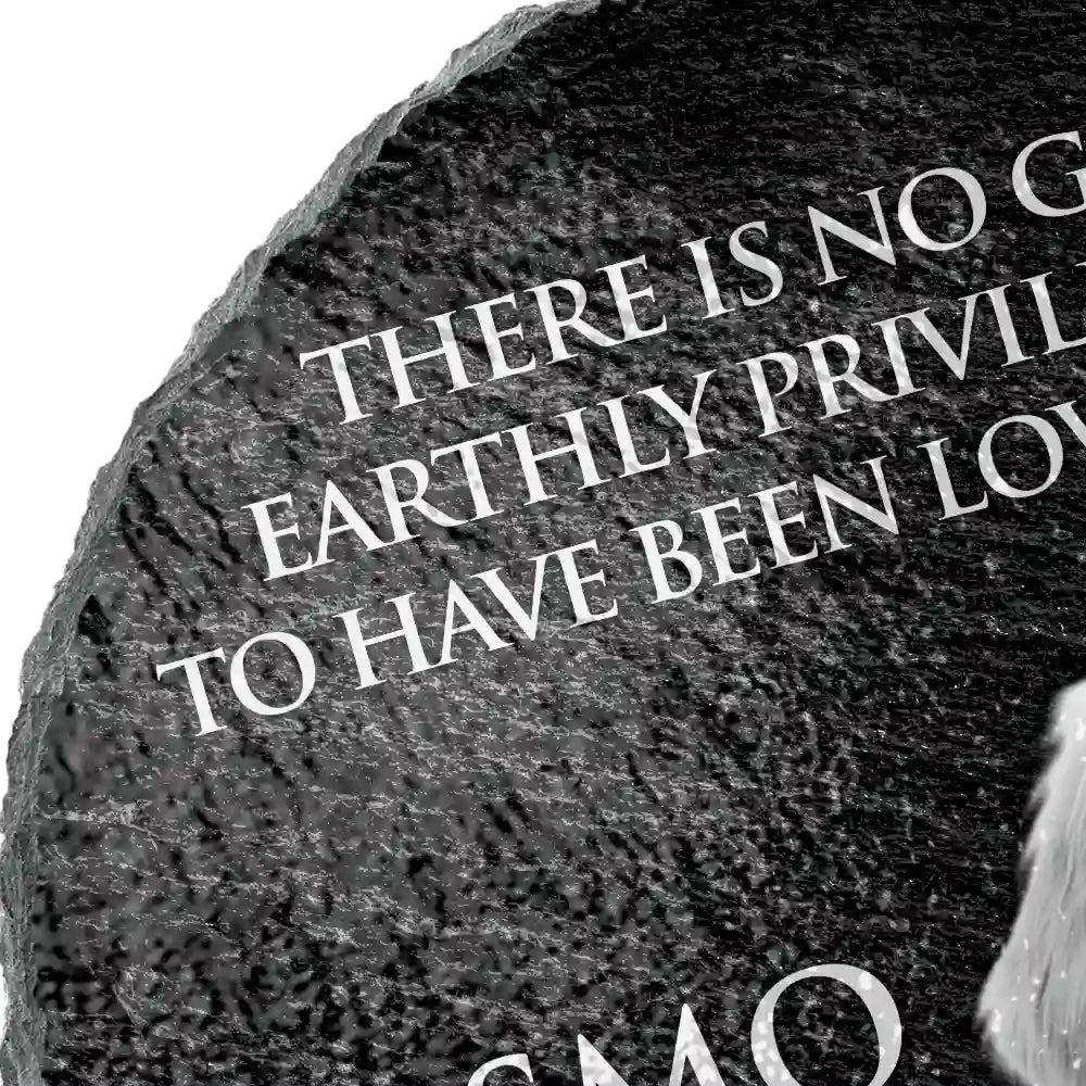 Healing,Custom Photo,Pet Memorial,Pet Lovers,Memorial,Remove BG Photo - Custom Photo There Is No Greater Earthly Privilege Than To Have Been Loved By A Dog - Personalized Circle Memorial Garden Stone