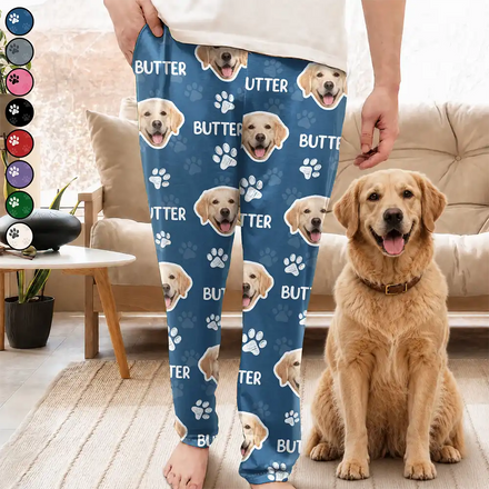 Custom Photo Happy Dog Cat Pet - Personalized Pajama Pants