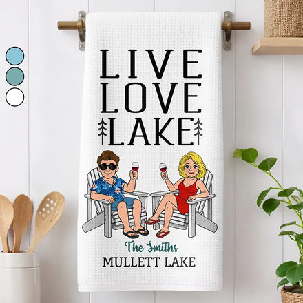 Live Love Lake Couple - Personalized Kitchen Towel