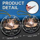 Healing,Christmas,Custom Photo,Pet Memorial,Pet Lovers,Memorial,Upload Full Photo - Custom Photo Forever Loved Memorial Dog Cat - Personalized Circle Glass Ornament