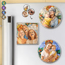 Art Design,Family,Photo - Stained Glass,Happy - Custom Photo Stained Glass Mom Grandma Parents Family - Personalized Acrylic Magnet
