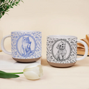 Art Design,Cozy,Pet Lovers,Photo - Pencil Sketch - Remove BG - Custom Photo Pencil Sketch Dog Cat Pet Portrait Toile Remembrance - Personalized Pottery Mug
