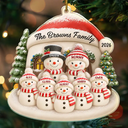 Family, Icon, Happy - Snowman Family Home - Personalized Custom Shaped Acrylic Ornament
