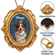 Art Design,Playful,Christmas,Pet Lovers,Photo - Christmas Accessories 3D Cartoon Pet - Custom Photo 3D Christmas Themed Pet Happy Dog Cat Pet - Personalized Ornate Frame