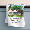 Art Design,Christmas,Gift For Couples,Photo - Vivid Watercolor Art,Happy - Custom Photo Vivid Watercolor Art Our New Home Wedding Gift Husband Wife - Personalized Kitchen Towel