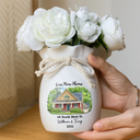 Art Design,New House,Gift For Couples,Photo - Vivid Watercolor Art,Happy - Custom Photo Vivid Watercolor Art Our New Home Wedding Gift Husband Wife - Personalized Ribbon Tie Flower Vase