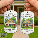 Art Design,New House,Gift For Couples,Photo - Vivid Watercolor Art,Happy - Custom Photo Vivid Watercolor Art Keys To Our New Home Wedding Gift Husband Wife - Personalized Aluminum Keychain