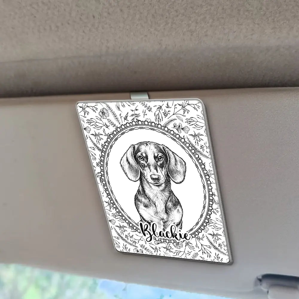 Art Design,Healing,Pet Memorial,Pet Lovers,Memorial,Photo - Pencil Sketch - Remove BG - Custom Photo Pencil Sketch Dog Cat Pet Portrait Toile Remembrance - Personalized Custom Shaped Acrylic Car Visor Clip