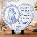 Art Design,Healing,Pet Memorial,Pet Lovers,Memorial,Photo - Pencil Sketch - Remove BG - Custom Photo Pencil Sketch Once By My Side Forever In My Heart - Personalized Heart Memorial Garden Stone