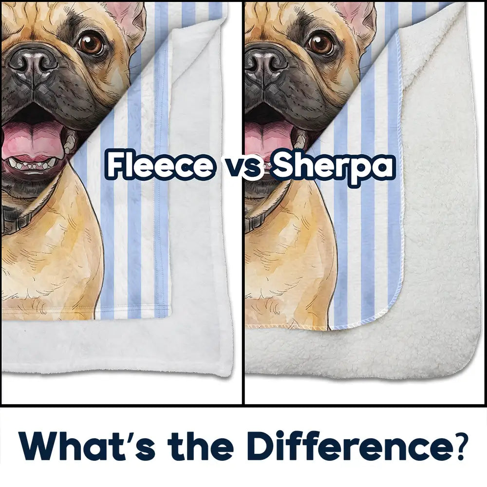 Art Design,Playful,Pet Lovers,Photo - Vivid Watercolor Art - Custom Photo Vivid Watercolor Art Happy Dog Cat Pet Stripe - Personalized Fleece Blanket, Sherpa Blanket