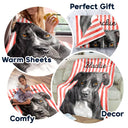 Art Design,Playful,Pet Lovers,Photo - Vivid Watercolor Art - Custom Photo Vivid Watercolor Art Happy Dog Cat Pet Stripe - Personalized Fleece Blanket, Sherpa Blanket