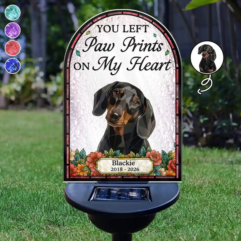 Art Design,Christmas,Pet Memorial,Sympathetic,Pet Lovers,Memorial,Photo - Stained Glass - Custom Photo Stained Glass Memorial Pet Forever In My Heart Always Loved - Personalized Solar Light