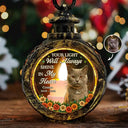Art Design,Christmas,Pet Memorial,Sympathetic,Pet Lovers,Memorial,Photo - Stained Glass - Custom Photo Stained Glass Memorial Pet Forever In My Heart Always Loved - Personalized Candlelight Lantern Ornament