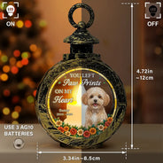 Art Design,Christmas,Pet Memorial,Sympathetic,Pet Lovers,Memorial,Photo - Stained Glass - Custom Photo Stained Glass Memorial Pet Forever In My Heart Always Loved - Personalized Candlelight Lantern Ornament