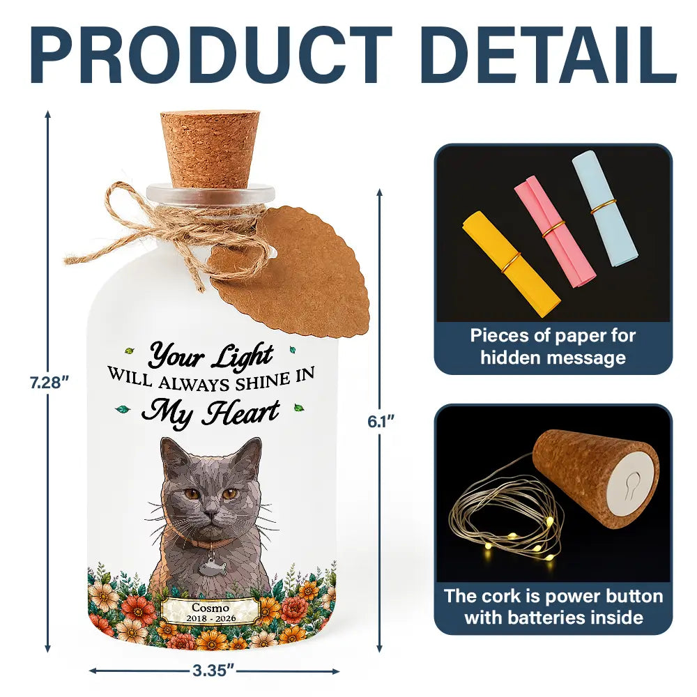 Art Design,Christmas,Pet Memorial,Sympathetic,Pet Lovers,Memorial,Photo - Stained Glass - Custom Photo Stained Glass Memorial Pet Forever In My Heart Always Loved - Personalized Short Bottle Light