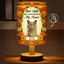 Art Design,Christmas,Pet Memorial,Sympathetic,Pet Lovers,Memorial,Photo - Stained Glass - Custom Photo Stained Glass Memorial Pet Forever In My Heart Always Loved - Personalized Fabric Lamp