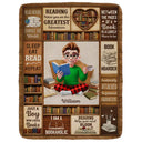 Confident,Christmas,Reading,Gift For Yourself,Gift For Women,Vector - My Reading Blanket I Am A Bookaholic Gift For Book Lovers - Personalized Fleece Blanket, Sherpa Blanket