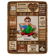 Confident,Christmas,Reading,Gift For Yourself,Gift For Women,Vector - My Reading Blanket I Am A Bookaholic Gift For Book Lovers - Personalized Fleece Blanket, Sherpa Blanket