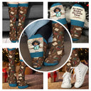 Confident,Christmas,Reading,Gift For Yourself,Gift For Women,Vector - Shhh I'm Reading Gift For Book Lovers - Personalized Socks