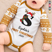 Adorable,First Christmas,Gift For Baby,Christmas,Vector - My First Christmas New Baby - Personalized Baby Bodysuit