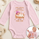 Top Market,New Baby,New Mom,Christmas,Humorous,Gift For Mother,Vector - Just Moved Out My Mom's Place Baby Shower Gifts For New Moms New Dads New Parents - Personalized Baby Onesie