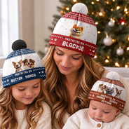 Top Market, Pet Mom, Gifts For Her, New Baby, Playful, Christmas, Gift For Mother, Pet Lovers, Vector - Protected By Pet Gift For New Baby New Mom New Dad - Personalized Bobble Beanie Hat