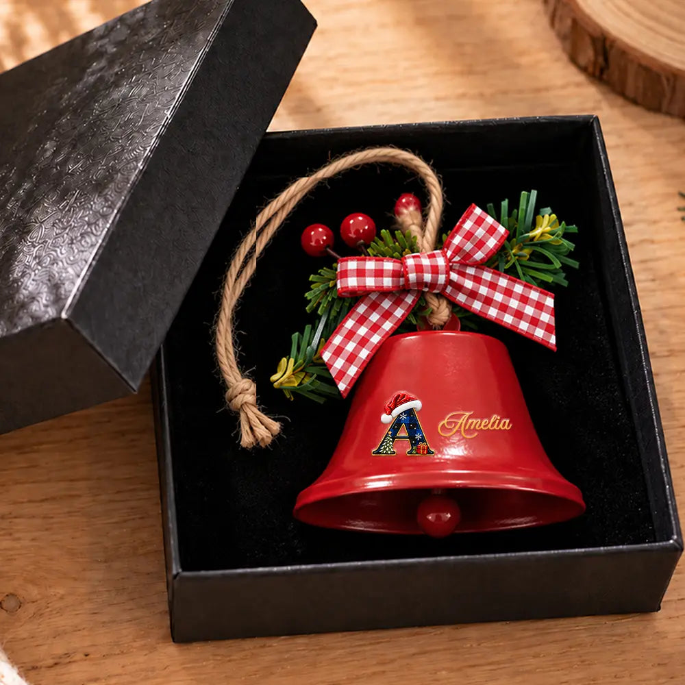 Christmas,Family,Happy,Icon,Indoor Decor - Family Christmas Gift - Personalized Tree Hanging Decoration Bell Ornament