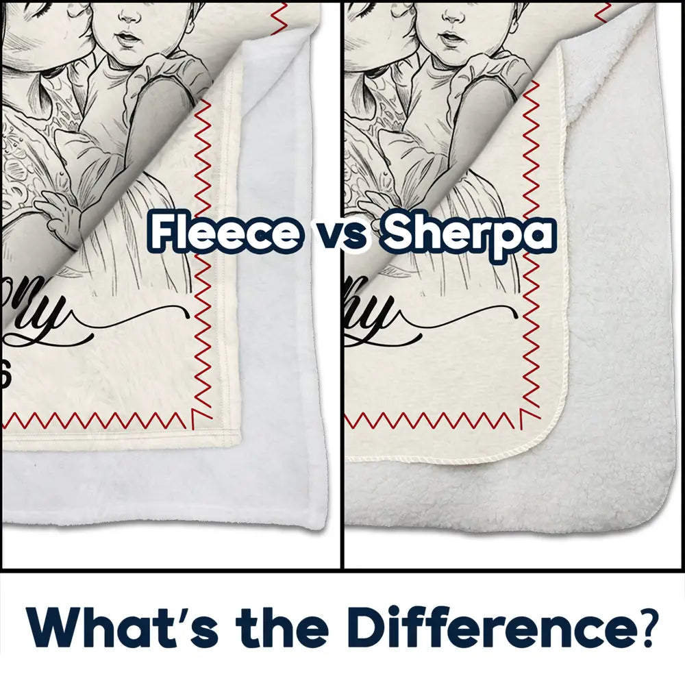 Art Design,Christmas,Custom Photo,First Christmas,Gift For Mother,Gifts For Her,Happy,New Baby,New Mom,Photo - Pencil Sketch - Remove BG - Gift For New Mom - Personalized Custom Photo Pencil Sketch The Year I Became A Mama Fleece Blanket, Sherpa Blanket