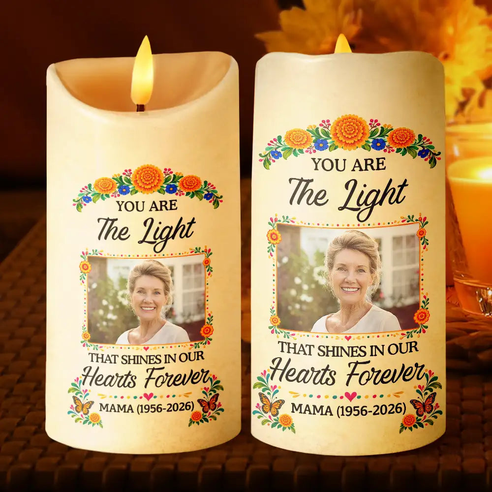 Custom Photo,Family,Sympathetic,Top Market,Upload Full Photo - Day Of The Dead Memorial - Personalized Custom Photo I'm Always With You Flameless LED Candle