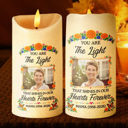 Custom Photo,Family,Sympathetic,Top Market,Upload Full Photo - Day Of The Dead Memorial - Personalized Custom Photo I'm Always With You Flameless LED Candle